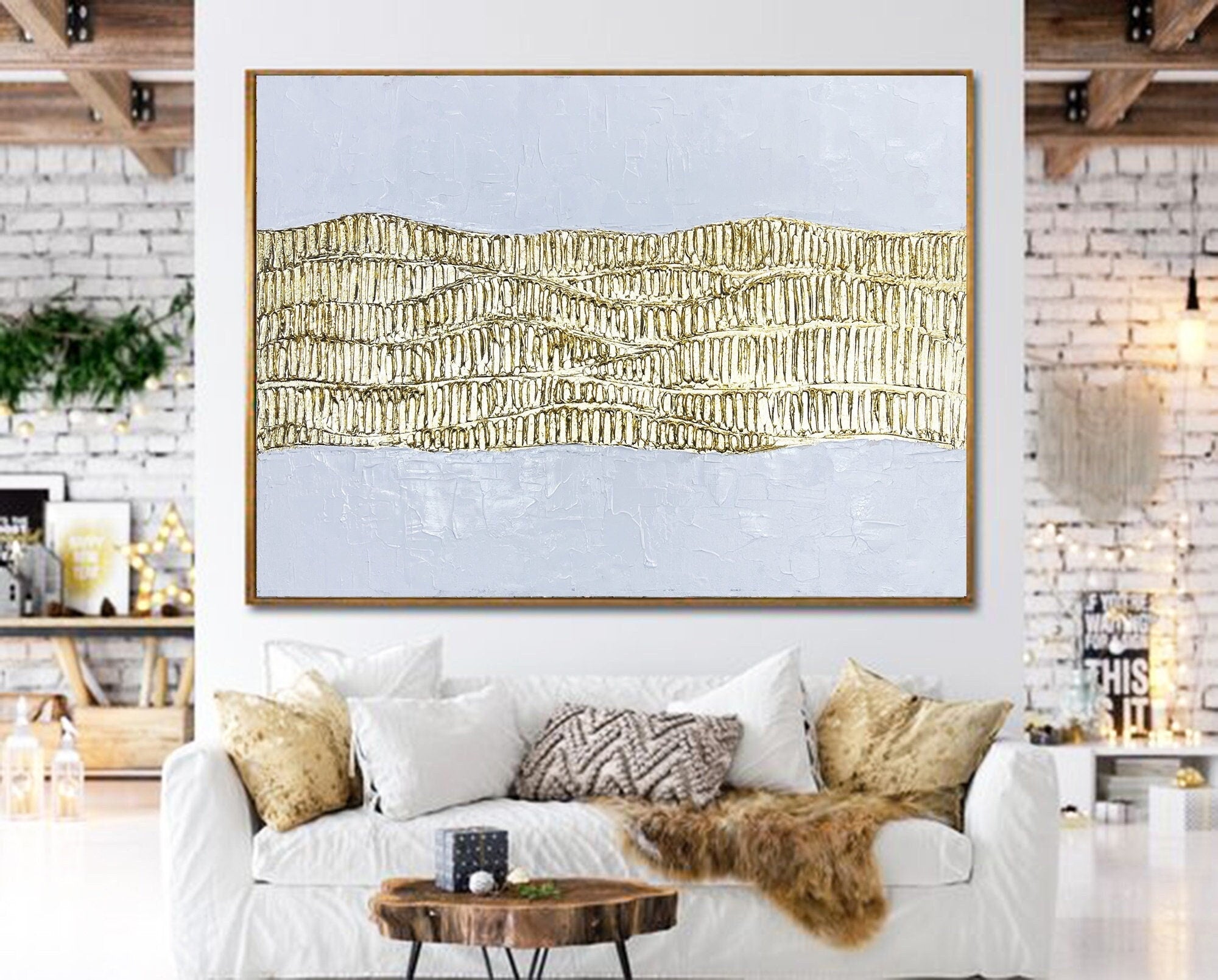 Wabi Sabi Painting Texture Gold Leaf Wall Art Abstract Wall Art Minimalist Painting Luxury Art Textured Painting Golden Wall Decor Gift