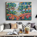 3D Fancy Landscape Trees Wildflowers Nature Art Sea Panoramic Landscape Canvas Home Decor Painting Wall Art Gift Idea Living Room Home Decor