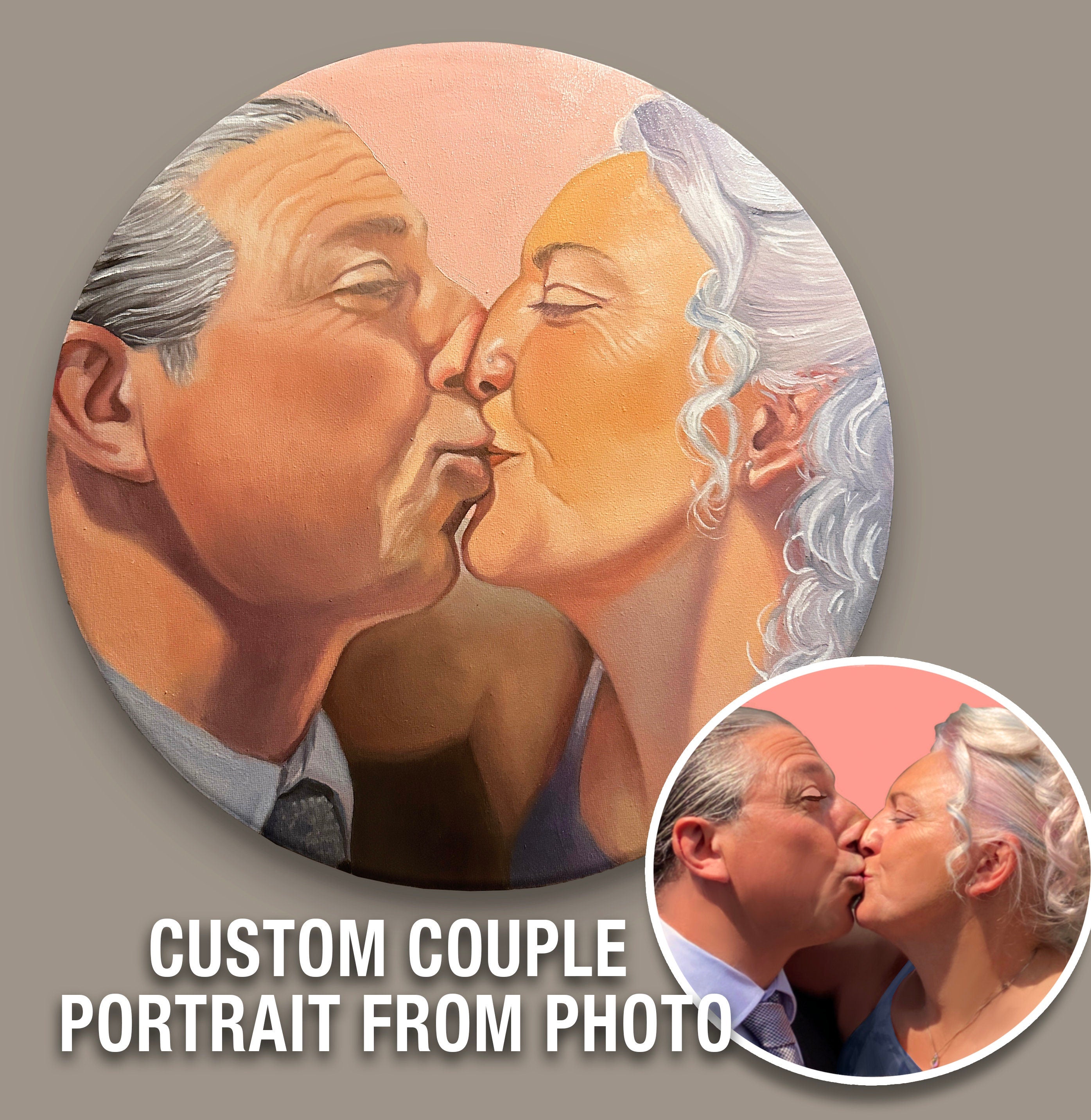 Personalized Painting from Photo Custom Personalized Gifts for Couple Anniversary Wedding Art Hand painted Realistic Custom Gift Idea Love