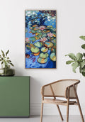Water Garden - Original Impressionist Painting Art on Canvas Vibrant Waterlily Pond Home Decor Serene Calm Wall Art Decor for Nature Lovers